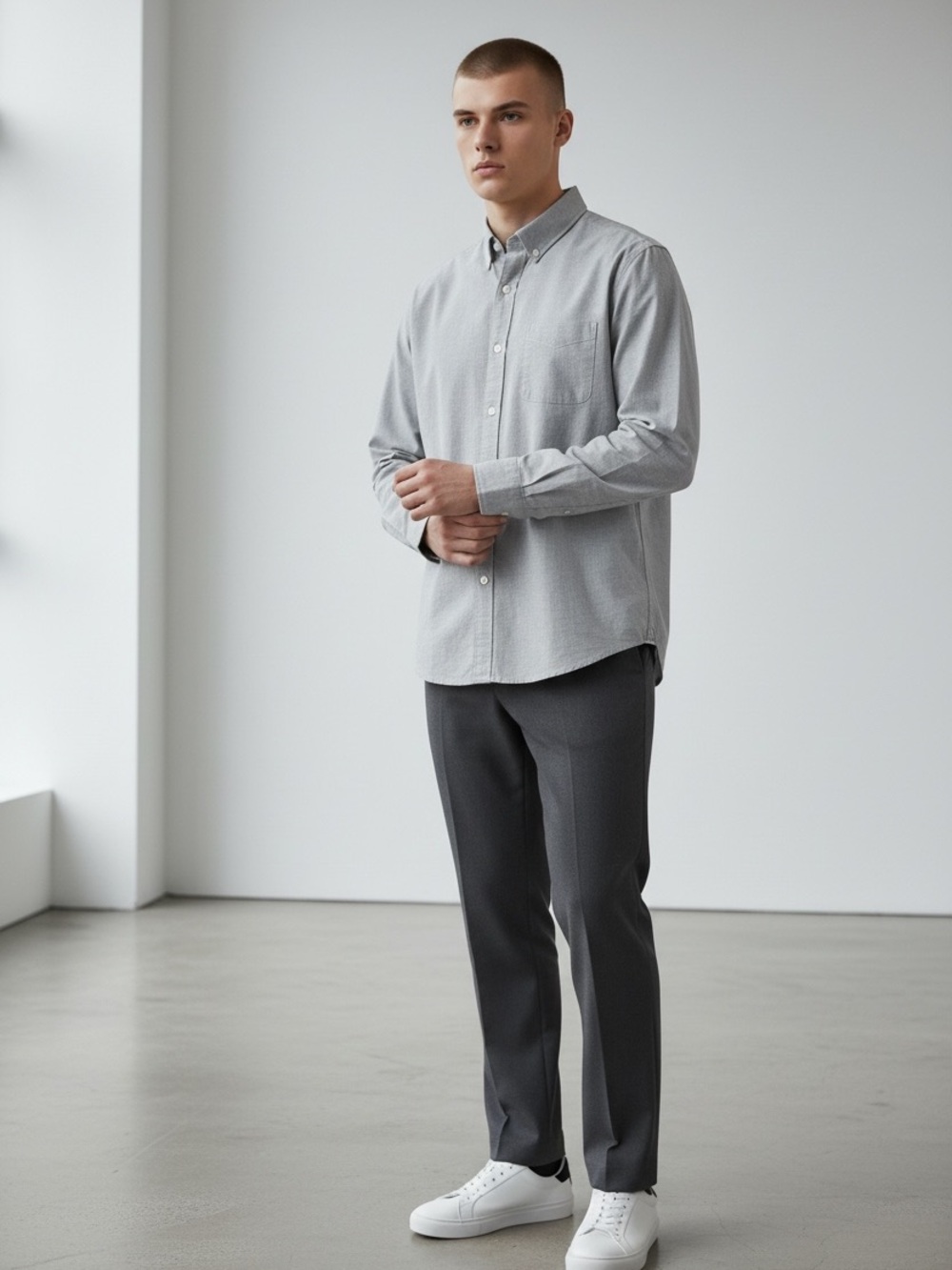 Bonobos Light Gray Button-Down Casual Shirt
